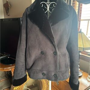 Ralph Lauren Black Label Luxurious Black Pea Coat